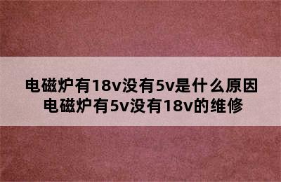 电磁炉有18v没有5v是什么原因 电磁炉有5v没有18v的维修